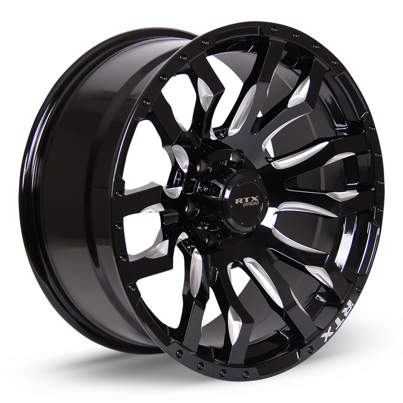 Load image into Gallery viewer, RTX® (Offroad) • 082860 • Patton • Gloss Black Milled Spoke • 20x9 8x180 ET18 CB125
