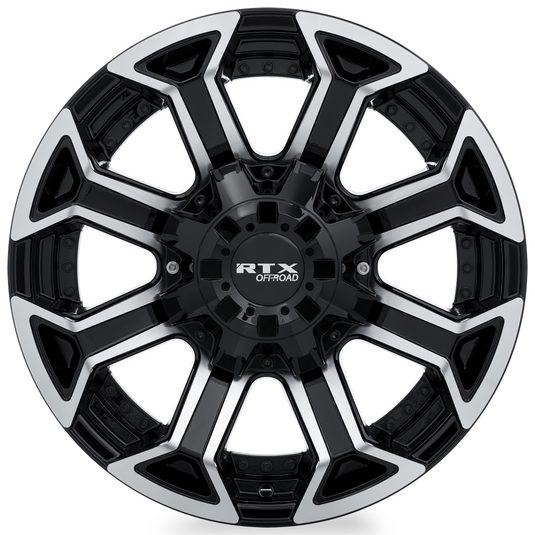 RTX® (Offroad) • 083004 • Peak • Noir brillant usiné • 20x10 8x170 ET-18 CB125