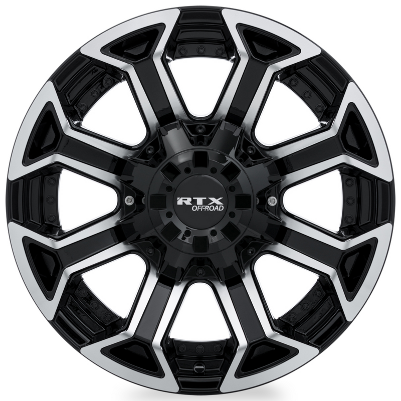 Chargez l&#39;image dans la visionneuse de la galerie, RTX® (Offroad) • 083005 • Peak • Gloss Black Machined • 20x10 8x180 ET-18 CB125
