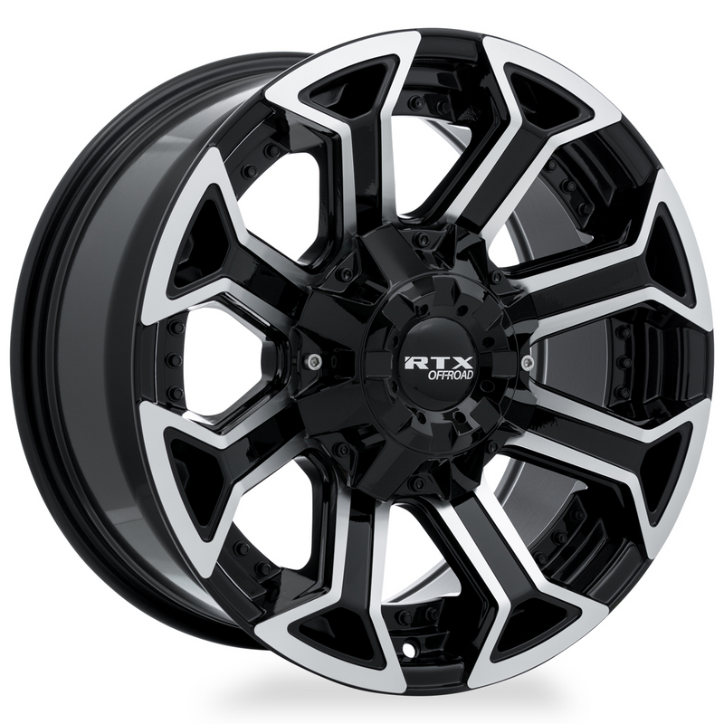 Chargez l&#39;image dans la visionneuse de la galerie, RTX® (Offroad) • 083005 • Peak • Gloss Black Machined • 20x10 8x180 ET-18 CB125
