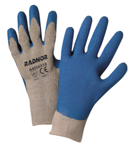 Ceco RB2101B-S - (2) Work Gloves Polyester/Cotton 10 Gauge Blue Latex Palm Coated S - RACKTRENDZ