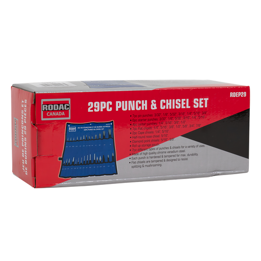 Rodac RDEP29 - Punch and Chisel Set - 29 Pieces