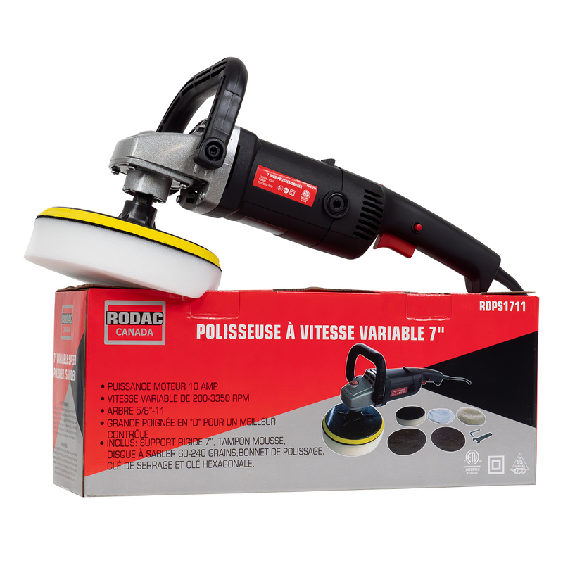 Chargez l&#39;image dans la visionneuse de la galerie, Rodac RDPS1711 - 7&quot; Variable Speed Sander / Polisher 120V -11.0 A
