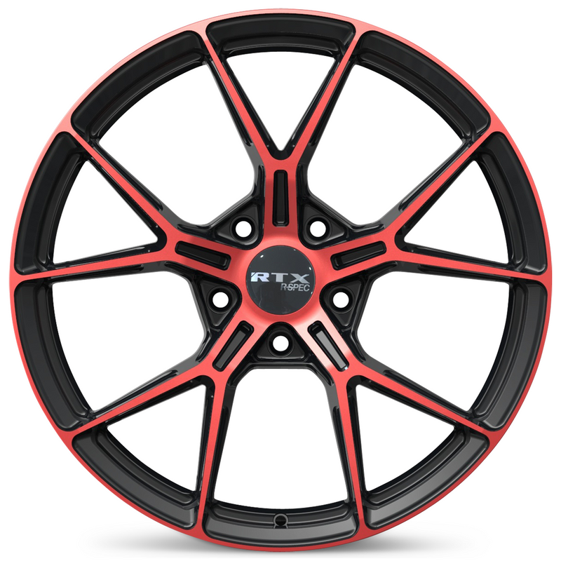 Load image into Gallery viewer, RTX® (R-Spec) • 083316 • RS01 • Gloss Black Machined Red • 20x9 5x114.3 ET35 CB73.1
