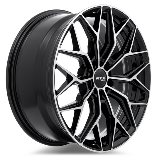 RTX® (R-Spec) • 083155 • RS02 • Noir brillant usiné • 19x8,5 5x114,3 ET38 CB67.1