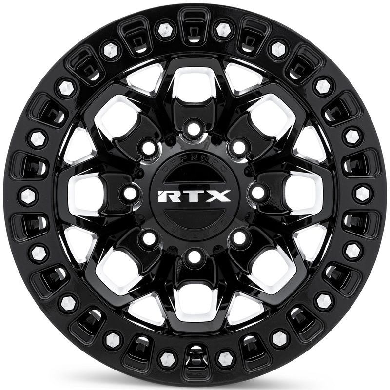 Load image into Gallery viewer, RTX® (Offroad) • 083191 • Zion • Gloss Black Milled Rivets • 17x9 8x180 ET20 CB125
