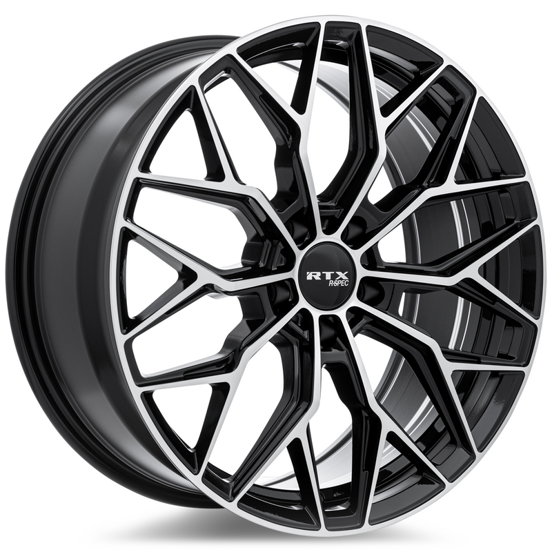 Load image into Gallery viewer, RTX® (R-Spec) • 083156 • RS02 • Gloss Black Machined • 20x8.5 5x114.3 ET38 CB67.1
