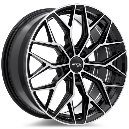 RTX® (R-Spec) • 083155 • RS02 • Noir brillant usiné • 19x8,5 5x114,3 ET38 CB67.1