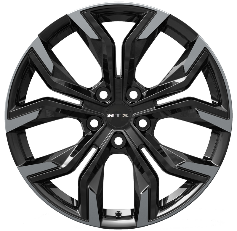 Load image into Gallery viewer, RTX® (R-Spec) • 083361 • Venom • Gloss Black Machined • 18x7.5 5x114.3 ET38 CB66.1
