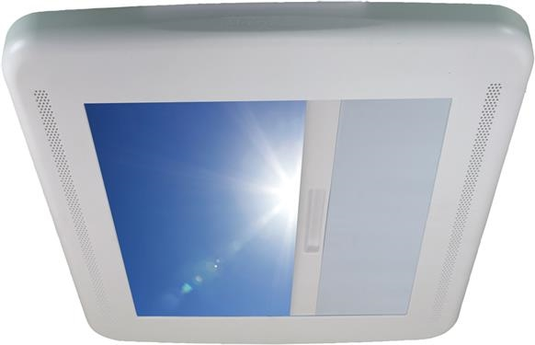 RV Products 00-03900 - MaxxAir MaxxShade Roof Vent Cover With Roller Shade - White - RACKTRENDZ