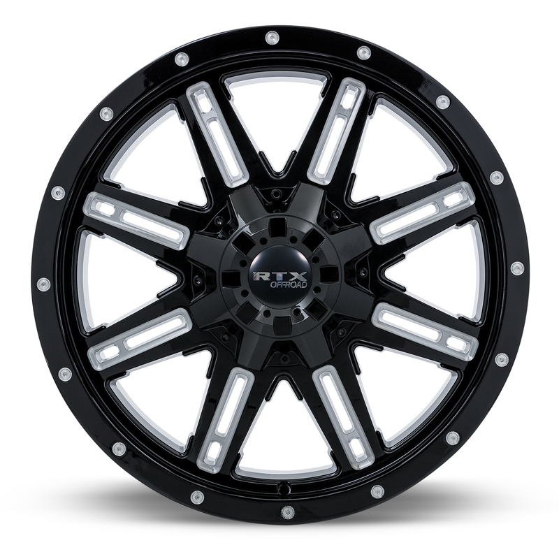 Load image into Gallery viewer, RTX® (Offroad) • 082084 • Ravine • Black Milled • 17x8 5x135/139.7 ET0 CB87.1
