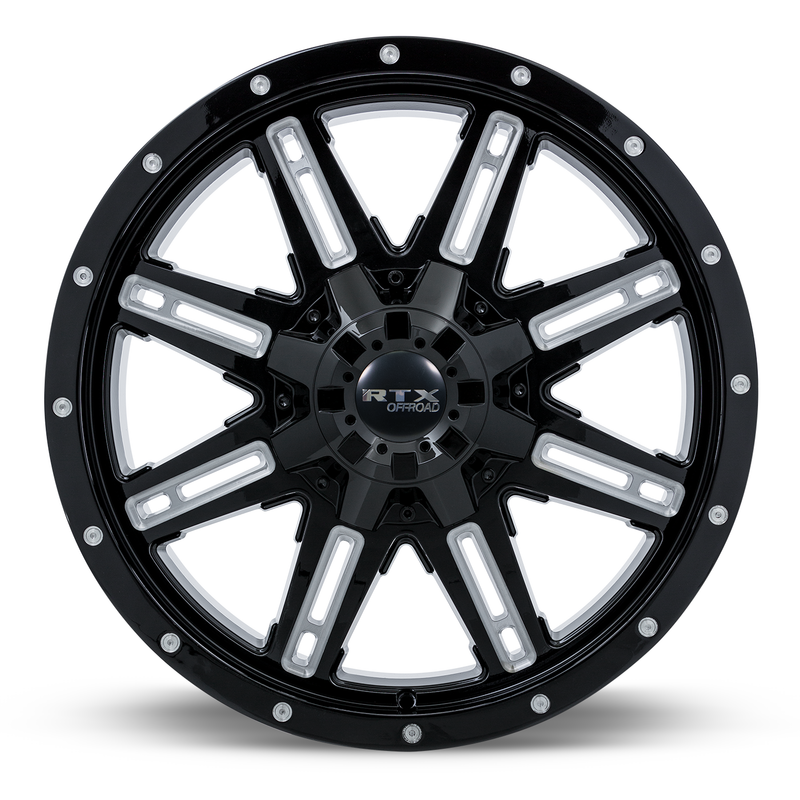 Load image into Gallery viewer, RTX® (Offroad) • 082087 • Ravine • Black Milled • 18x9 6x135/139.7 ET10 CB87.1
