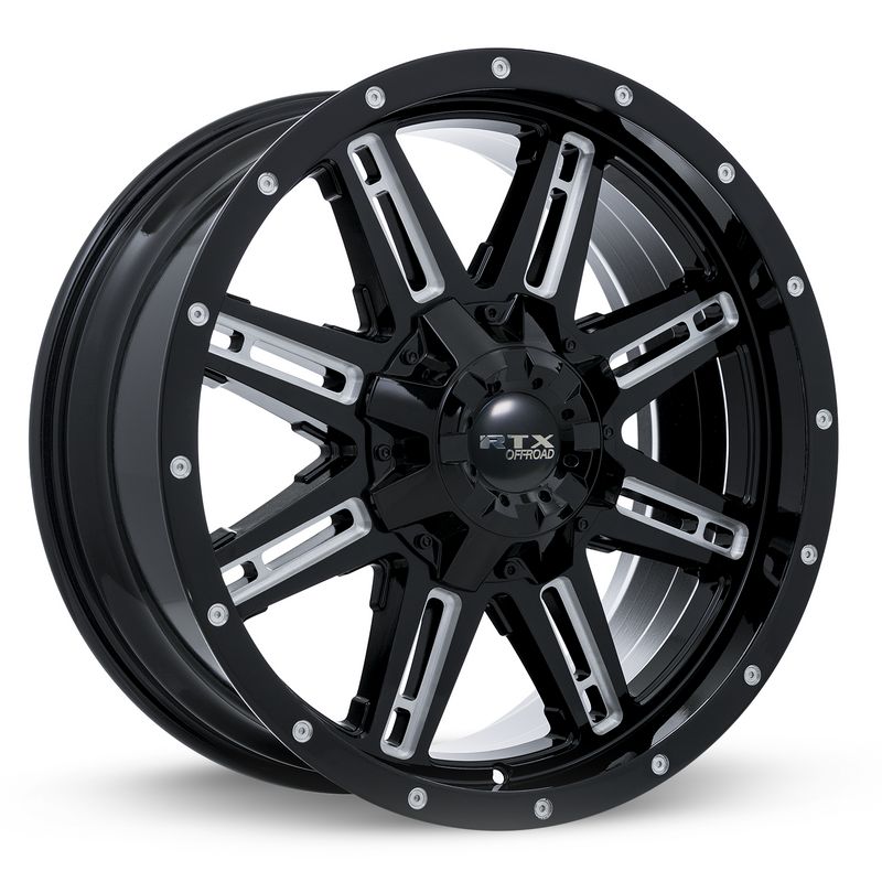 Load image into Gallery viewer, RTX® (Offroad) • 082083 • Ravine • Black Milled • 17x8 5x114.3/127 ET15 CB71.5
