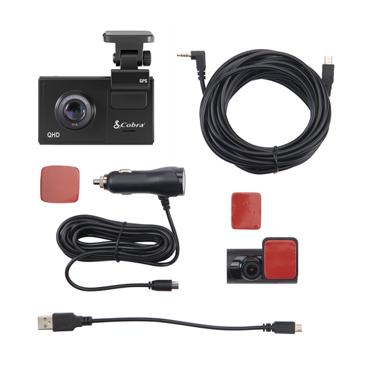 Cobra SC200D - Dual-View Smart Dash Cam with Rear-View Accessory Camera - RACKTRENDZ
