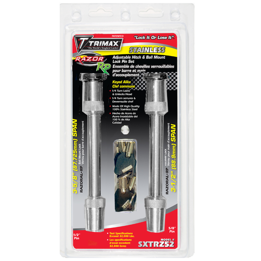 Trimax SXTRZ52 Adjustable Hitch & Ball Mount Lock Pin Set