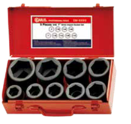 Genius CM-809S - 9 PC 1" Drive Impact Socket Set
