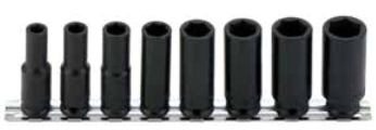 Genius CD-308M - 8pc 3/8" Dr. Metric Impact Socket Set (CR-Mo)