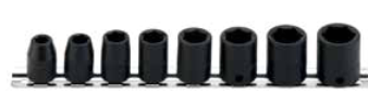 Genius TF-308S - 8 Pieces 3/8" Drive SAE 6 Pt Impact Socket Set