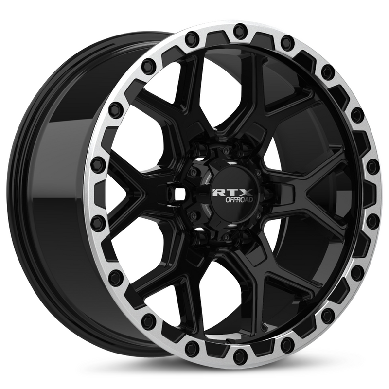 Load image into Gallery viewer, RTX® (Offroad) • 178622 • Storm • Gloss Black Milled with Machined Lip • 20x9 6x139.7 ET20 CB106.1
