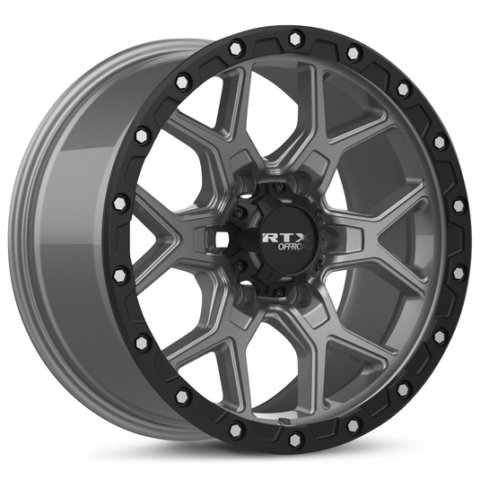 RTX® (Offroad) • 178621 • Storm • Matte Gunmetal with Black Lip and Milled Rivets • 20x9 6x139.7 ET20 CB106.1