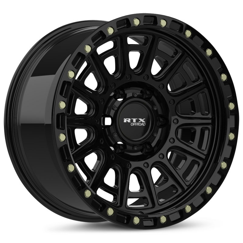 Chargez l&#39;image dans la visionneuse de la galerie, RTX® (Offroad) • 178601 • Striker • Noir brillant avec rivets fraisés • 17x8,5 5x127 ET-10 CB71,5
