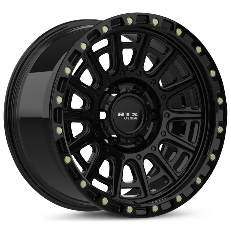Load image into Gallery viewer, RTX® (Offroad) • 178617 • Striker • Gloss Black with Milled Rivets • 20x9 6x139.7 ET10 CB106.1
