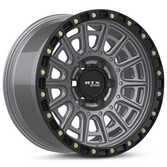 RTX® (Offroad) • 178618 • Striker • Matte Gunmetal with Black Lip and Milled Rivets • 20x9 6x139.7 ET10 CB106.1