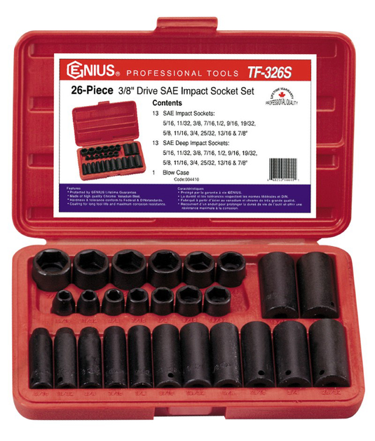 26 PC 3/8"DR SAE IMP SOCKET SH