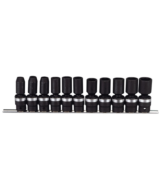 Genius TG-411MA - 11 Piece 1/2" Dr. Metric Semi-Deep Swivel Impact Socket Set