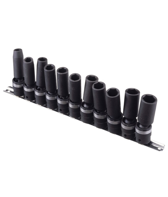 1/2" Dr. Metric Deep Swivel Impact Socket Set 11pcs
