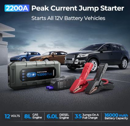 TOPDON V2200PLUS - 12V Jump Starter and Battery Tester