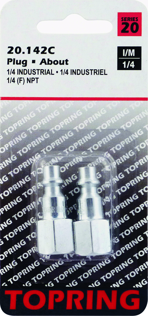 Topring 20-142C - 1/4 F NPT Industrial Plug Zinc Plated Steel (Pack of 2) - RACKTRENDZ