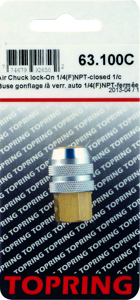 Topring 63-100C - Mandrin pneumatique fermé à verrouillage sur carte