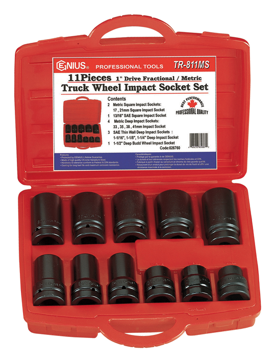 11PC 1"DR SAE/MET TRUCK WH.IMP