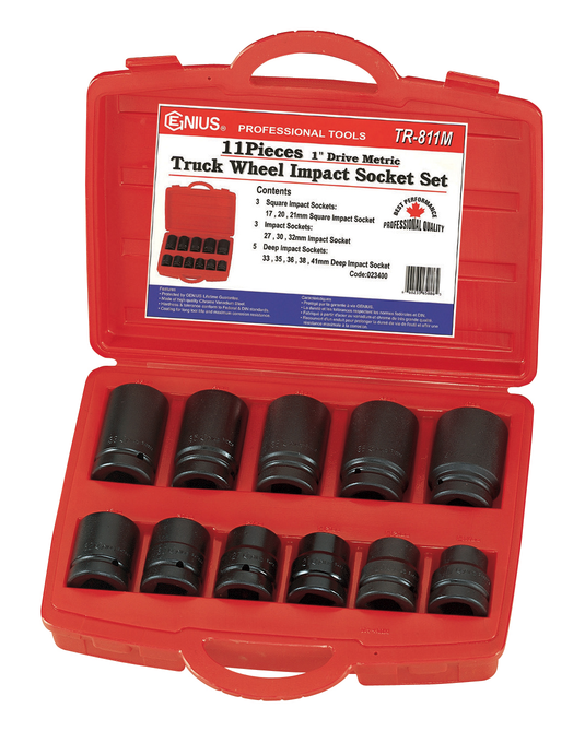 11PC 1"DR MET TRUCK WH.IMP.SKT