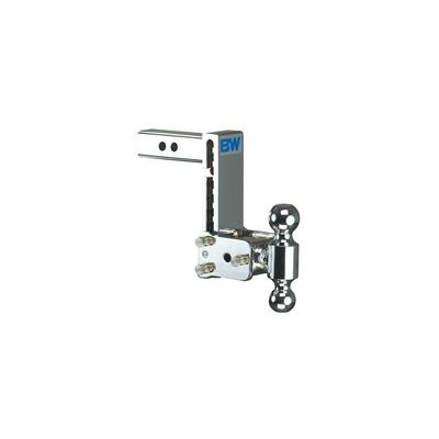 BW TS10040C - Class 4, "Tow & Stow" Adjustable 7" Drop Chrome Dual Ball Mount for 2" Receivers - RACKTRENDZ