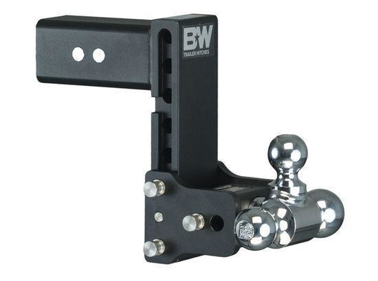 BW TS30049B - Class 4, "Tow & Stow" Adjustable 7" Drop Black Tri-Ball Mount for 3" Receivers - RACKTRENDZ