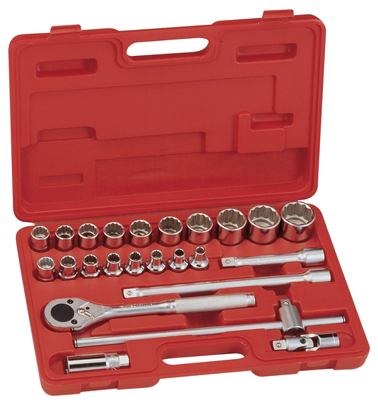 24PC 1/2DR SOCKET SET 12PT SAE