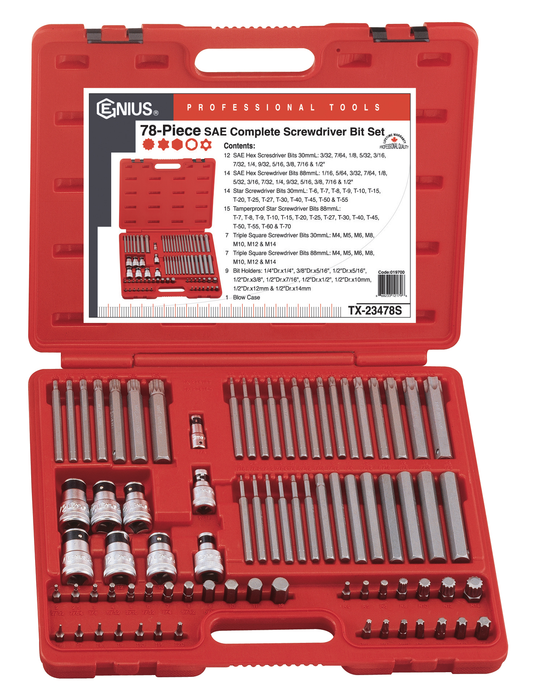 78PCS SAE SCREWDRIVER BIT SET