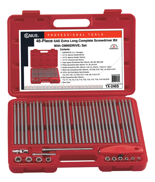 SET 46PC. SAE LONG SCREWDRIVER
