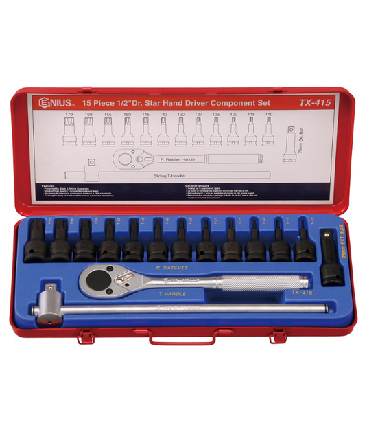 DOUILLE À TÊTE SPÉCIALE 15 PCES 1/2