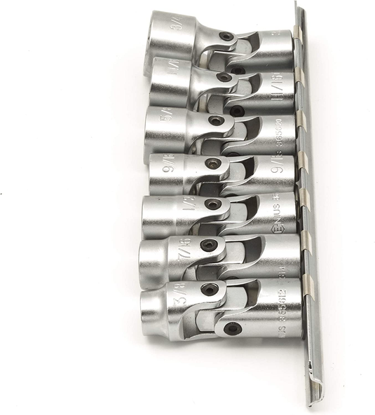 Genius US-307S - Jeu de 7 douilles universelles Dr. SAE 3/8" (12 points)