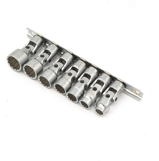 Genius US-307S - Jeu de 7 douilles universelles Dr. SAE 3/8" (12 points)
