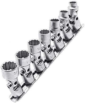 Genius US-307S - Jeu de 7 douilles universelles Dr. SAE 3/8" (12 points)