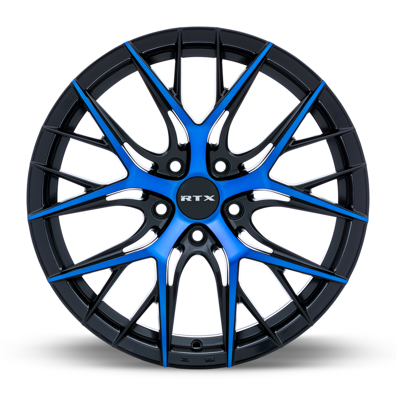 Load image into Gallery viewer, RTX® (RTX) • 083054 • Valkyrie • Gloss Black Machined Blue • 18x8 5x114.3 ET40 CB73.1
