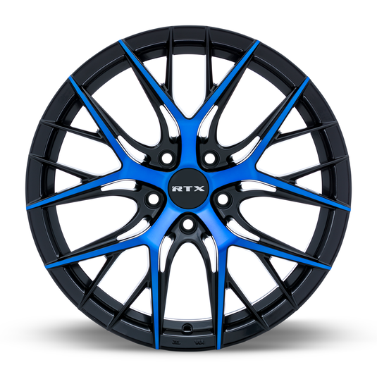 RTX® (R-Spec) • 083054 • Valkyrie • Gloss Black Machined Blue • 18x8 5x114.3 ET40 CB73.1