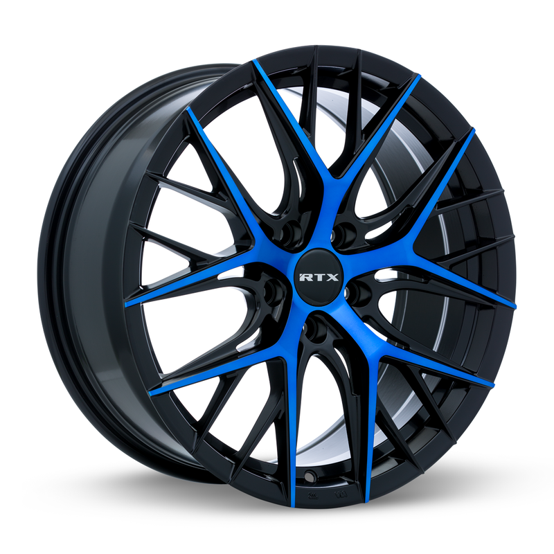 Load image into Gallery viewer, RTX® (RTX) • 083054 • Valkyrie • Gloss Black Machined Blue • 18x8 5x114.3 ET40 CB73.1
