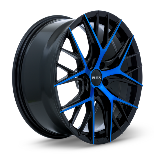 RTX® (RTX R-Spec) • 083054 • Valkyrie • Gloss Black Machined Blue • 18x8 5x114.3 ET40 CB73.1
