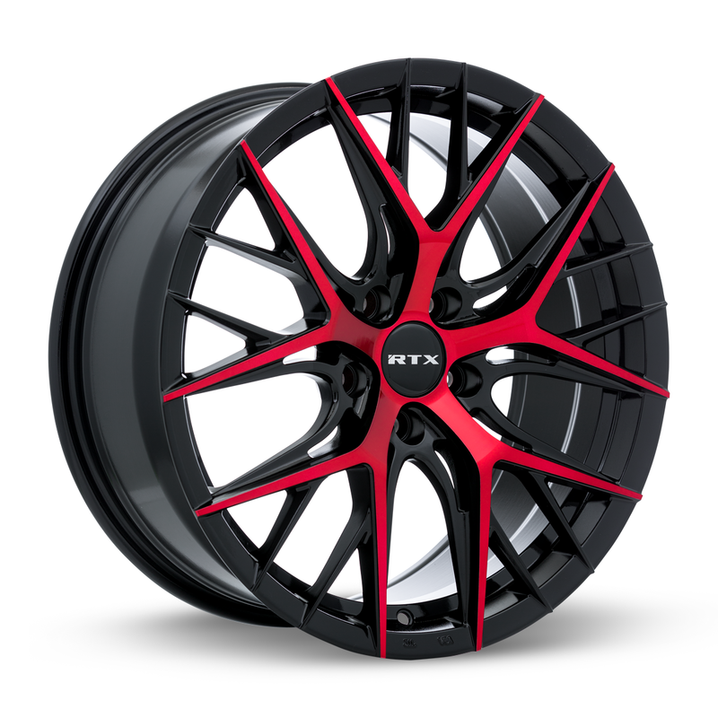 Chargez l&#39;image dans la visionneuse de la galerie, RTX® (R-Spec) • 083055 • Valkyrie • Gloss Black Machined Red • 18x8 5x114.3 ET40 CB73.1
