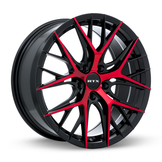 RTX® (RTX R-Spec) • 083055 • Valkyrie • Gloss Black Machined Red • 18x8 5x114.3 ET40 CB73.1